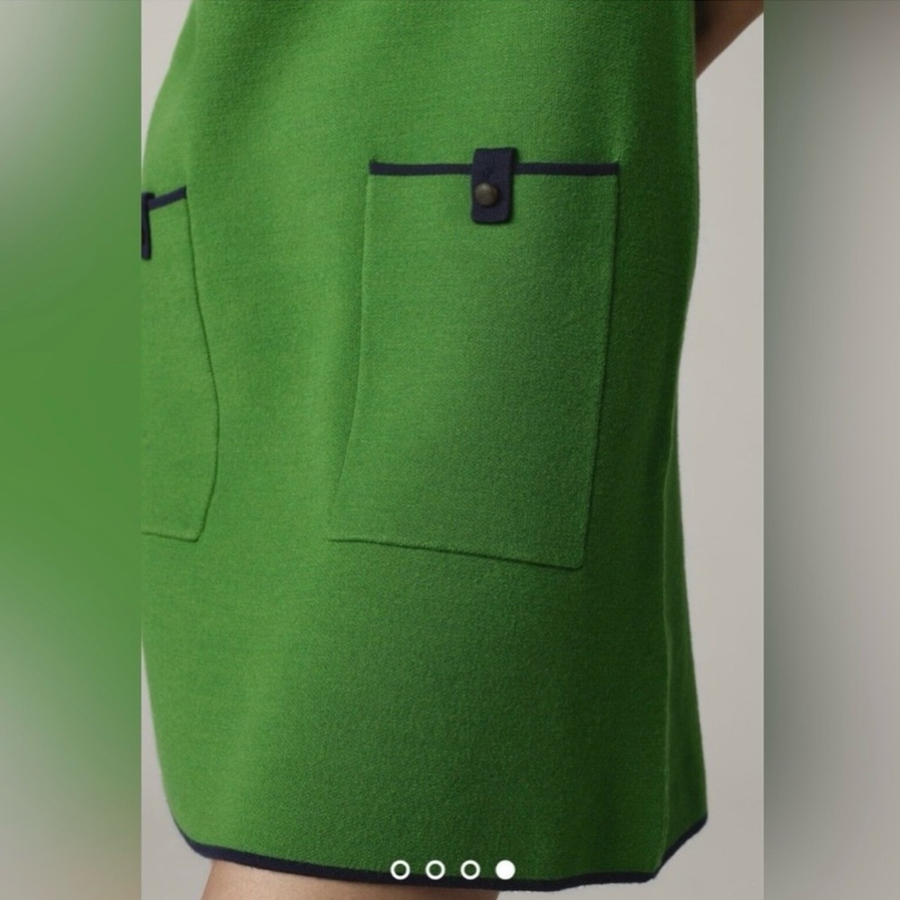 💚 NWOT Maeve by Anthropologie Knit Green 60s Inspired MadMen Mini Dress - S - Picture 11 of 11